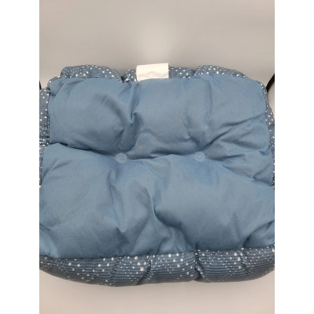 Vibrant Life Blue Polka Dot Corduroy Small Pet Bed Plush Faux Fur 18x15 KQ23Z04D